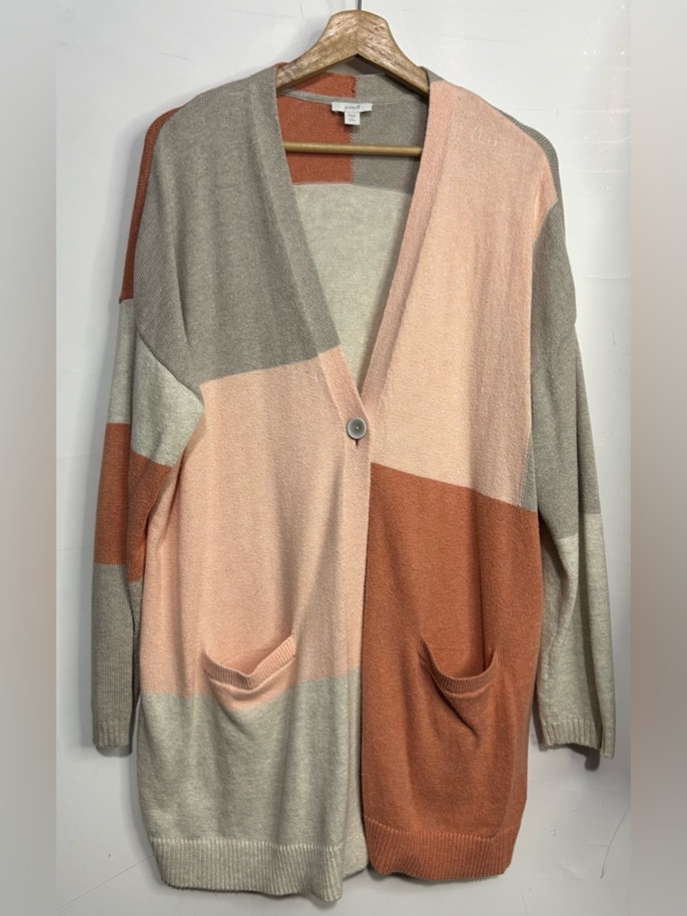 J. Jill Pure Jill Colorblock Pink Cardigan Sweater Large‎ Petite